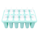 12 Cavity Ice Cream Mould with Stick Easy Release Green Reusable Silicone Ice Pop Moulds for Ice Cream In Australia - Darrahopens