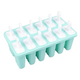 12 Cavity Ice Cream Mould with Stick Easy Release Green Reusable Silicone Ice Pop Moulds for Ice Cream In Australia - Darrahopens