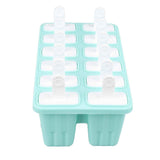 12 Cavity Ice Cream Mould with Stick Easy Release Green Reusable Silicone Ice Pop Moulds for Ice Cream In Australia - Darrahopens