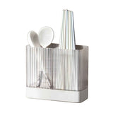 Kitchen Utensil Holder ABS Wall Mounted Multifunctional Draining Chopstick Cage Spoon Forks Storage Box for Home Countertop White In Australia - Darrahopens