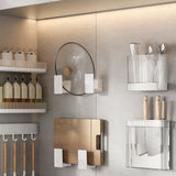 Kitchen Utensil Holder ABS Wall Mounted Multifunctional Draining Chopstick Cage Spoon Forks Storage Box for Home Countertop White