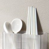 Kitchen Utensil Holder ABS Wall Mounted Multifunctional Draining Chopstick Cage Spoon Forks Storage Box for Home Countertop White