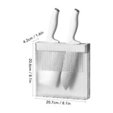 Knife Holder for Wall Knife Organizer Drill Free Wall Mounted Knife Block Holder Detachable Storage Stand White