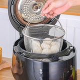 Mesh Steaming Basket Stainless Steel Comfortable Handles Heat Resistant Steaming Basket for Cooking Kitchen 18x18cm