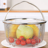 Mesh Steaming Basket Stainless Steel Comfortable Handles Heat Resistant Steaming Basket for Cooking Kitchen 18x18cm In Australia - Darrahopens