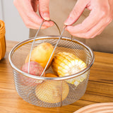 Mesh Steaming Basket Stainless Steel Comfortable Handles Heat Resistant Steaming Basket for Cooking Kitchen 18x18cm In Australia - Darrahopens