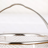 Mesh Steaming Basket Stainless Steel Comfortable Handles Heat Resistant Steaming Basket for Cooking Kitchen 20x21cm