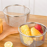 Mesh Steaming Basket Stainless Steel Comfortable Handles Heat Resistant Steaming Basket for Cooking Kitchen 20x21cm