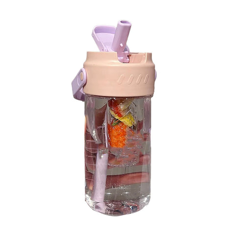 Straw Water Bottle Built in Tea Strainer with Handle PC 700ml Beautiful Cute Straw Bottle for Girls Women Pink In Australia - Darrahopens