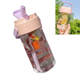 Straw Water Bottle Built in Tea Strainer with Handle PC 700ml Beautiful Cute Straw Bottle for Girls Women Pink In Australia - Darrahopens
