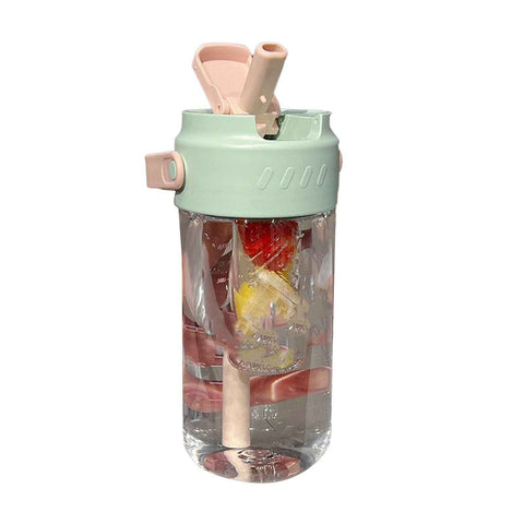 Straw Water Bottle Built in Tea Strainer with Handle PC 700ml Beautiful Cute Straw Bottle for Girls Women Green In Australia - Darrahopens