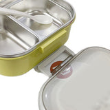 Stainless Steel Lunch Box Korean Style 2 Compartment Bento Box Metal Food Container for Kids Adults Pupils Office Workers chartreuse In Australia - Darrahopens