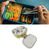 Stainless Steel Lunch Box Korean Style 2 Compartment Bento Box Metal Food Container for Kids Adults Pupils Office Workers chartreuse In Australia - Darrahopens