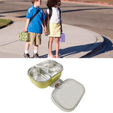 Stainless Steel Lunch Box Korean Style 2 Compartment Bento Box Metal Food Container for Kids Adults Pupils Office Workers chartreuse In Australia - Darrahopens