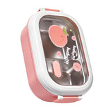 Bento Lunch Box Portable Safe Leakproof Divided Stainless Steel Thermal Lunch Box for Students School Office Pink