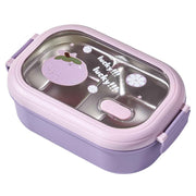 Bento Lunch Box Portable Safe Leakproof Divided Stainless Steel Thermal Lunch Box for Students School Office Purple In Australia - Darrahopens
