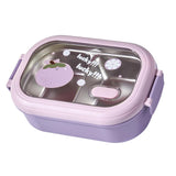 Bento Lunch Box Portable Safe Leakproof Divided Stainless Steel Thermal Lunch Box for Students School Office Purple