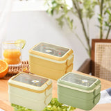 Stainless Steel Insulated Lunch Box Multiple Compartments Fashionable Safe Stainless Steel Bento Box for Students Kids Green