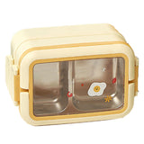 Stainless Steel Insulated Lunch Box Multiple Compartments Fashionable Safe Stainless Steel Bento Box for Students Kids Cream