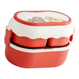 Lunch Box 2 Tier 3 Compartment Large Capacity Microwavable Cute Portable Bento Lunch Box Red In Australia - Darrahopens