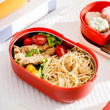Lunch Box 2 Tier 3 Compartment Large Capacity Microwavable Cute Portable Bento Lunch Box Red In Australia - Darrahopens