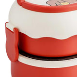Lunch Box 2 Tier 3 Compartment Large Capacity Microwavable Cute Portable Bento Lunch Box Red