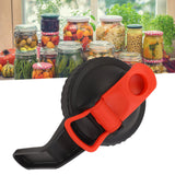 Wide Mouth Mason Jar Pour Spout Lid Leak Proof Mason Jar Flip Cap Lid with Handle Black Red In Australia - Darrahopens