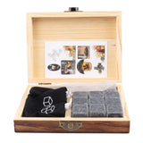 Whiskey Stone Black Multifunctional Portable Chilling Cooler Rocks with Tweezers Storage Box For Drinking Gift