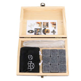 Whiskey Stone Black Multifunctional Portable Chilling Cooler Rocks with Tweezers Storage Box For Drinking Gift