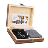 Whiskey Stone Black Multifunctional Portable Chilling Cooler Rocks with Tweezers Storage Box For Drinking Gift