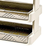 Kitchen Countertop Organizer Plastic Detachable Multifunctional Kitchen Storage Shelf Food Rack for Bedroom Bathroom Desktop Cream White 5 Tier