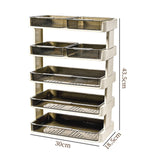 Kitchen Countertop Organizer Plastic Detachable Multifunctional Kitchen Storage Shelf Food Rack for Bedroom Bathroom Desktop Cream White 5 Tier