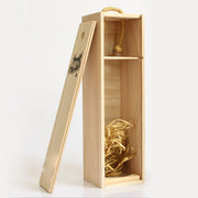 Single Bottle Wooden Wine Box with Lid Decorative Wood Grain Reusable Wine Storage Box