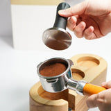 Coffee Tamper Stirrer Kit Distribution Tool Set 2 in 1 Hand Presser for Home Black 58mm