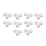 10PCS Push to Connect Fittings 8mm 5/16 Tee Coupling Quick Connector Plastic Tight Sealing Tube Fittings Home Beer Brewing Parts