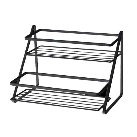 Kitchen Countertop Storage Rack Space Saving Multifunctional 2 Tiers Spice Toiletries Makeup Counter Standing Shelf Black In Australia - Darrahopens