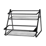 Kitchen Countertop Storage Rack Space Saving Multifunctional 2 Tiers Spice Toiletries Makeup Counter Standing Shelf Black In Australia - Darrahopens