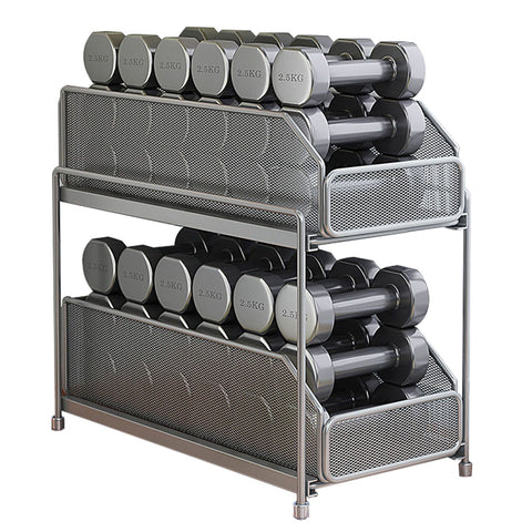 Pull Out Cabinet Organizer 2 Tier Carbon Steel Mesh Large Capacity Easy Maintenance Sliding Basket Drawer Silver In Australia - Darrahopens