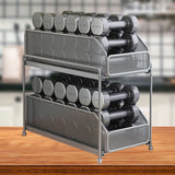 Pull Out Cabinet Organizer 2 Tier Carbon Steel Mesh Large Capacity Easy Maintenance Sliding Basket Drawer Silver In Australia - Darrahopens