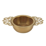 Stainless Steel Tea Strainers with Drip Bowl Double Handles Reusable Fine Mesh Tea Filters for Loose Leaf Herbal Kitchen Gold