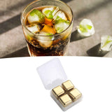 Metal Ice Cubes Stainless Steel Reusable Quick Chilling Clean Whiskey Stone with Ice Tong for Drink Beverage Golden In Australia - Darrahopens