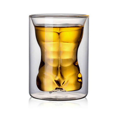 Body Shape Glass Cup Double Layer Beer Whisky Drinking Shot Glass for Party Gathering Bar Man Body Shaped In Australia - Darrahopens