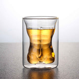 Body Shape Glass Cup Double Layer Beer Whisky Drinking Shot Glass for Party Gathering Bar Man Body Shaped In Australia - Darrahopens