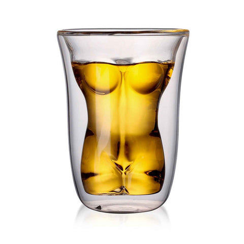 Body Shape Glass Cup Double Layer Beer Whisky Drinking Shot Glass for Party Gathering Bar Woman Body Shaped In Australia - Darrahopens