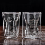 Body Shape Glass Cup Double Layer Beer Whisky Drinking Shot Glass for Party Gathering Bar Woman Body Shaped
