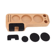 Coffee Tamping Station Beech Comfortable Grip Coffee Filter Tamper Holder with Pads for Coffee Making 58mm/2.3in In Australia - Darrahopens