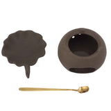 Ceramic Tea Roaster Loose Leaf Tea Warmer Tea Fragrance Roasting Baking Pot with Stainless Steel Spoon