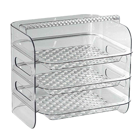 Multi Layer Food Tray Multifunctional Strong Capacity Durable Vegetable Fruit Preparation Plate 3 Layer White