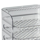 Multi Layer Food Tray Multifunctional Strong Capacity Durable Vegetable Fruit Preparation Plate 3 Layer White