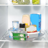 Refrigerator Turntable Organizer Transparent Rectangular Countertop Condiment Storage Rack for Household Kitchen Big Size